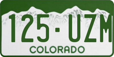 CO license plate 125UZM