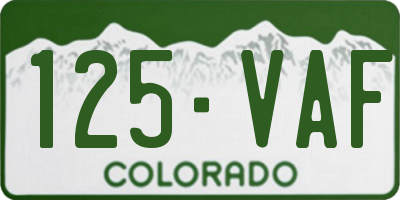 CO license plate 125VAF