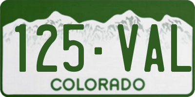 CO license plate 125VAL