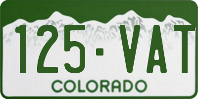 CO license plate 125VAT