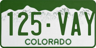 CO license plate 125VAY