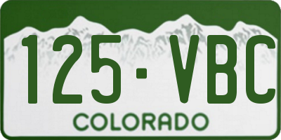 CO license plate 125VBC