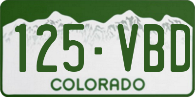 CO license plate 125VBD