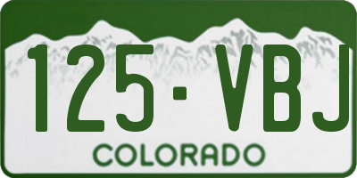 CO license plate 125VBJ