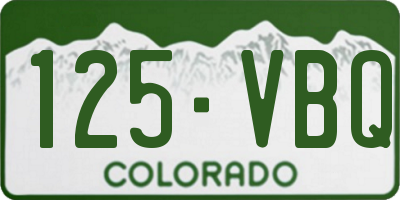 CO license plate 125VBQ
