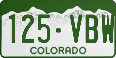 CO license plate 125VBW