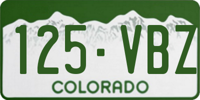 CO license plate 125VBZ