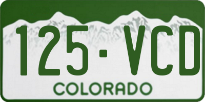 CO license plate 125VCD