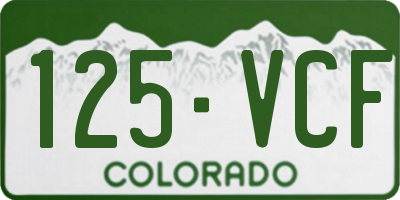 CO license plate 125VCF
