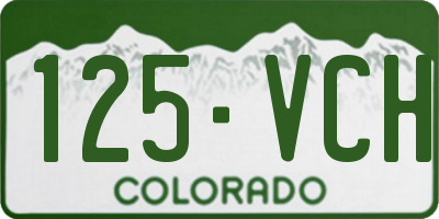 CO license plate 125VCH