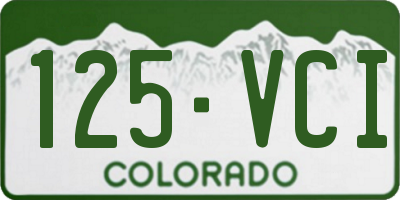 CO license plate 125VCI