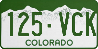 CO license plate 125VCK