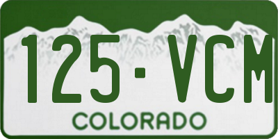 CO license plate 125VCM