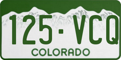 CO license plate 125VCQ