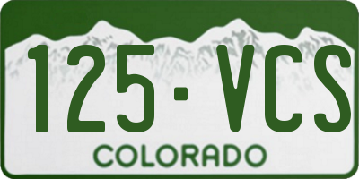CO license plate 125VCS
