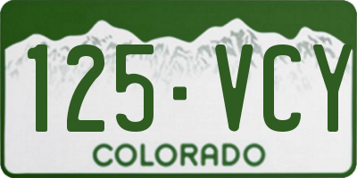 CO license plate 125VCY