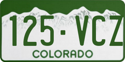 CO license plate 125VCZ