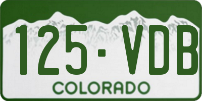 CO license plate 125VDB