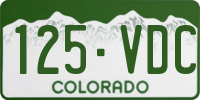 CO license plate 125VDC