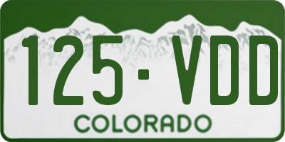CO license plate 125VDD