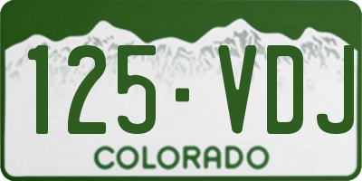 CO license plate 125VDJ
