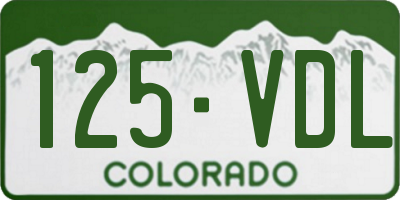 CO license plate 125VDL