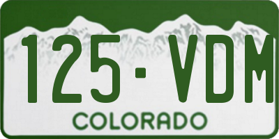 CO license plate 125VDM