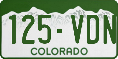 CO license plate 125VDN