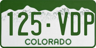 CO license plate 125VDP