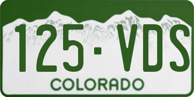 CO license plate 125VDS