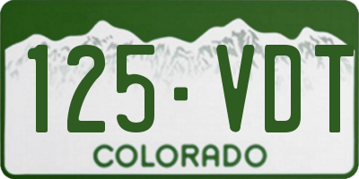 CO license plate 125VDT
