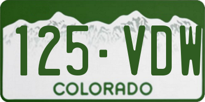 CO license plate 125VDW