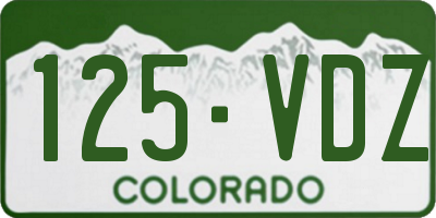 CO license plate 125VDZ