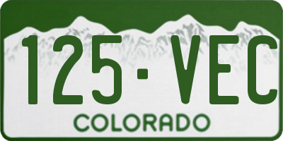 CO license plate 125VEC