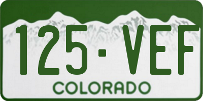 CO license plate 125VEF