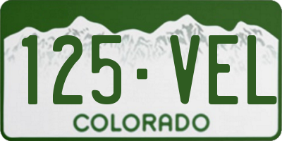 CO license plate 125VEL