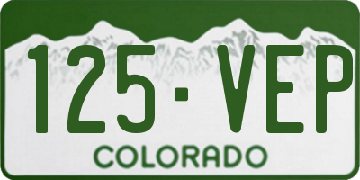 CO license plate 125VEP