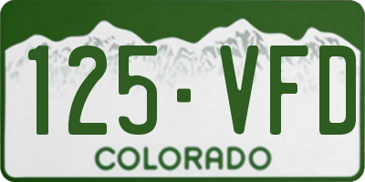 CO license plate 125VFD