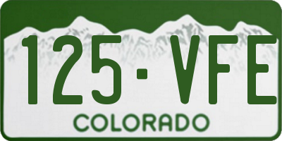 CO license plate 125VFE