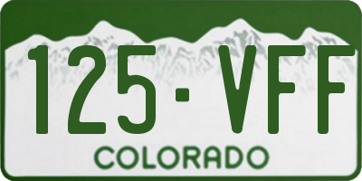 CO license plate 125VFF