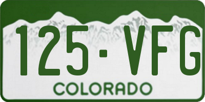 CO license plate 125VFG