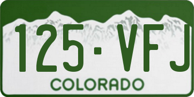 CO license plate 125VFJ
