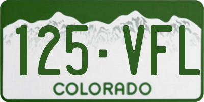 CO license plate 125VFL