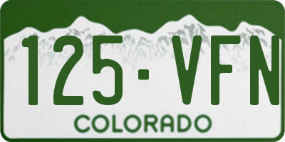 CO license plate 125VFN