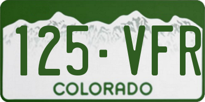 CO license plate 125VFR