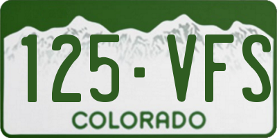CO license plate 125VFS