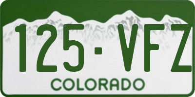 CO license plate 125VFZ