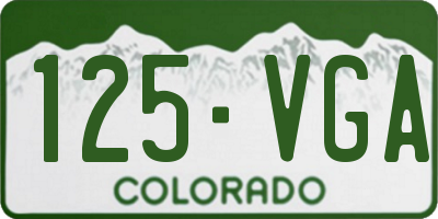 CO license plate 125VGA