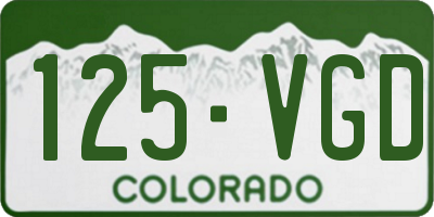 CO license plate 125VGD
