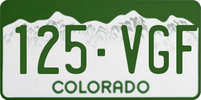 CO license plate 125VGF